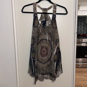 Crimson Ivy USA Multi Patterned Leopard Embellished Tank Top | S